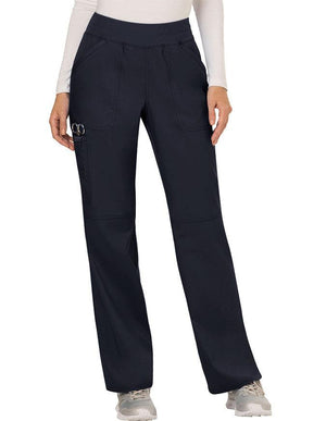 Cherokee Workwear Revolution Womens Mid Rise Straight Leg Pull-on Petite Pant