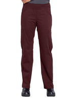 Cherokee Workwear Professionals Women's Elastic Waist Mid Rise Straight Leg Pull-on Cargo Pant Elspresso
