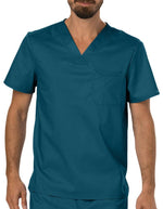 Cherokee Workwear Revolution Men's V-Neck Top Caribbean Blue