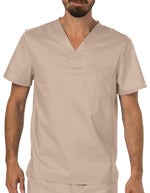 Cherokee Workwear Revolution Men's V-Neck Top Khaki