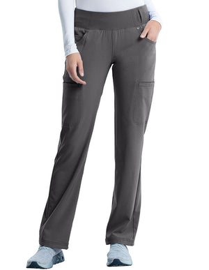 Cherokee iFlex Women Mid Rise Straight Leg Pull-on Pant