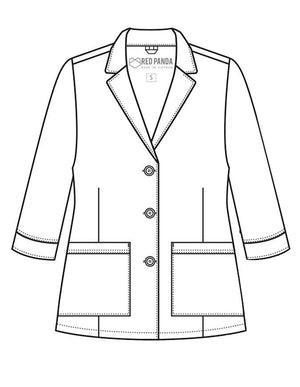 Maevn 29 inch Red Panda Women's Vented Back Three Quarter Sleeve Lab Coat