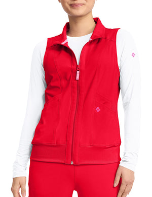 Med Couture Amp Women's 4-Pocket STRETCH Zip Front Scrub Vest