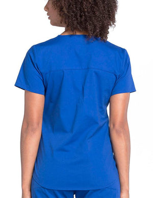 Cherokee Workwear Professionals V-neck Solid Top - Galaxy Blue