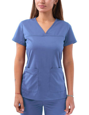 Adar PRO Women's Sweetheart V-Neck Medical Scrubs Top