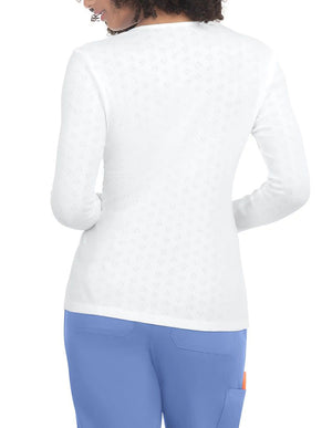 Koi Essentials Rohan Women's Heart Pointelle Long Sleeve Underscrub