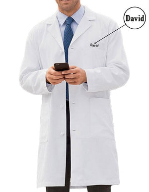 Free Embroidery Meta Men's Knot Button iPad 40 Inches 100% Cotton Labcoat