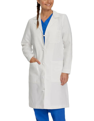 Landau 36.25 Inch Women's Knot Button 100% Cotton Lab Coat