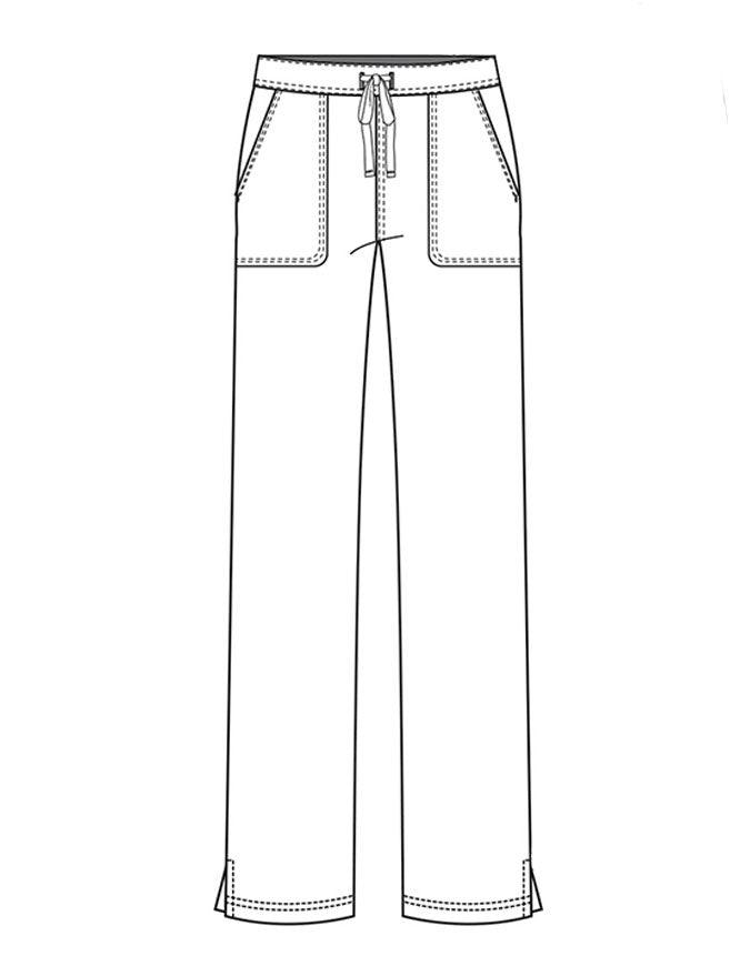Cherokee Workwear Revolution Women's Mid Rise Straight Leg Drawstring Pant