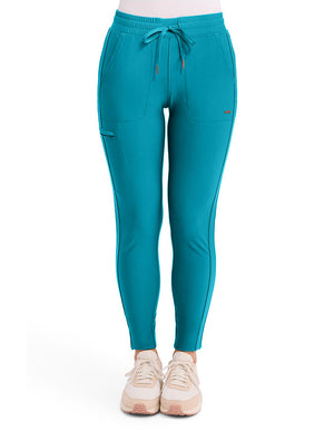Cherokee Form Women's Mid Rise Tapered Leg Drawstring Petite Pant