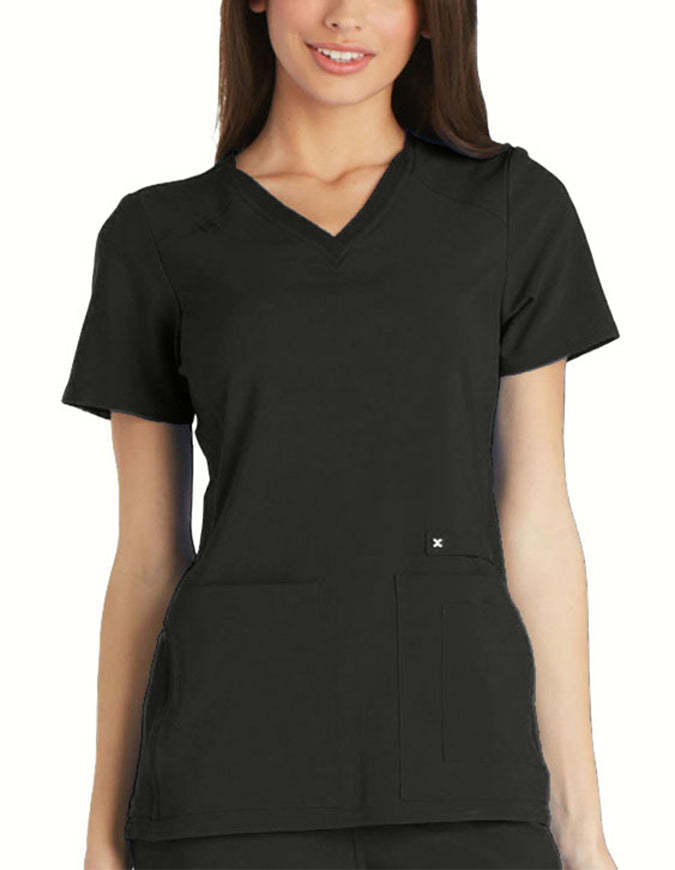 Cherokee iflex Women's V-Neck Knit Panel Top