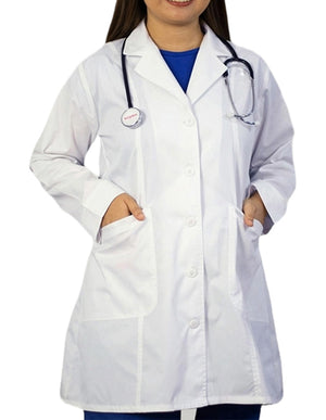 Heedfit Women's Two Pocket 35 Inches White Medical Lab Coat