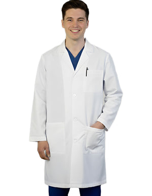 HeedFit Unisex 37 Inches Three Pocket White Functional Lab Coat