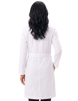 HeedFit 37 Inch Women's Four Pockets White Lab Coat