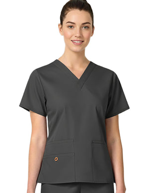 HeedFit Women's Multi Pockets V-Neck Scrub Top