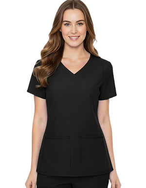 HeedFit Women's Shaped Shoulder Seam V-Neck Scrub Top