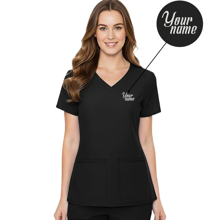 Free Embroidery HeedFit Women's Shaped Shoulder Seam Scrub Top
