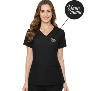 Free Embroidery HeedFit Women's Shaped Shoulder Seam Scrub Top