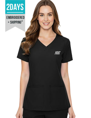 Free Embroidery HeedFit Women's Shaped Shoulder Seam Scrub Top