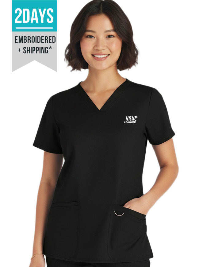 Free Embroidery HeedFit Women's V-Neck Scrub Top
