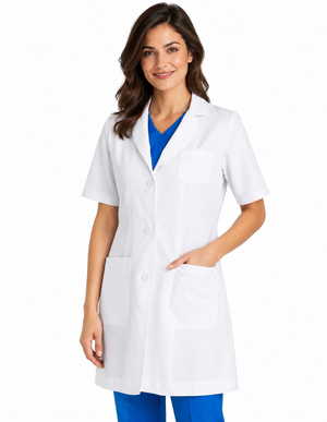 Labcoat HQ Women's 32 Inch Three Pocket Short Sleeve Lab Coat