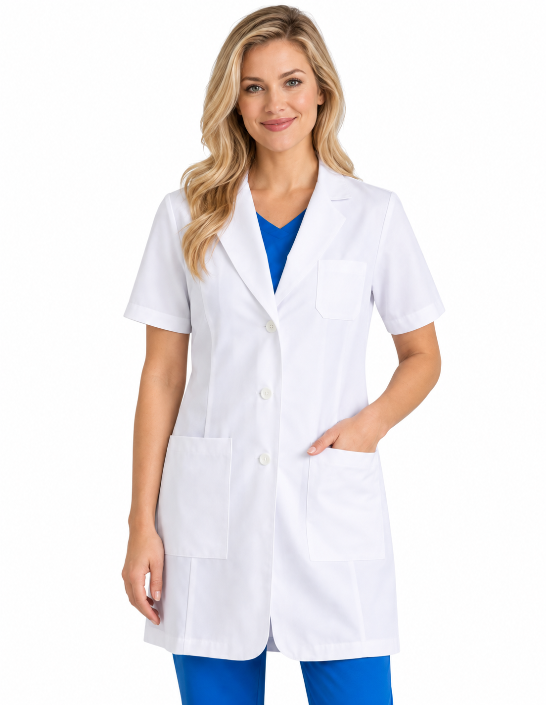 Labcoat HQ Women's Two Pocket 35 Inch Short Sleeve Lab Coat