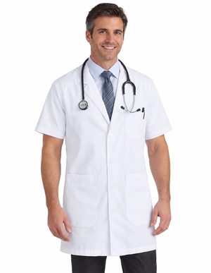 Labcoat HQ Men's 5-Pocket 37" Short Sleeve Lab Coat