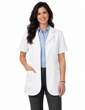 Labcoat HQ Women's 30" Princess Cut Short Sleeve Lab Coat