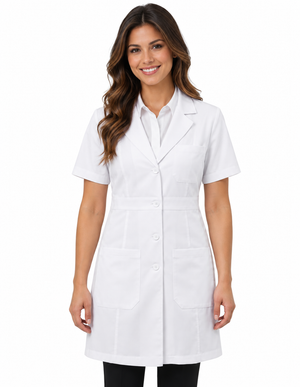Labcoat HQ Women's 33" Adjustable Belt Short Sleeve Lab Coat