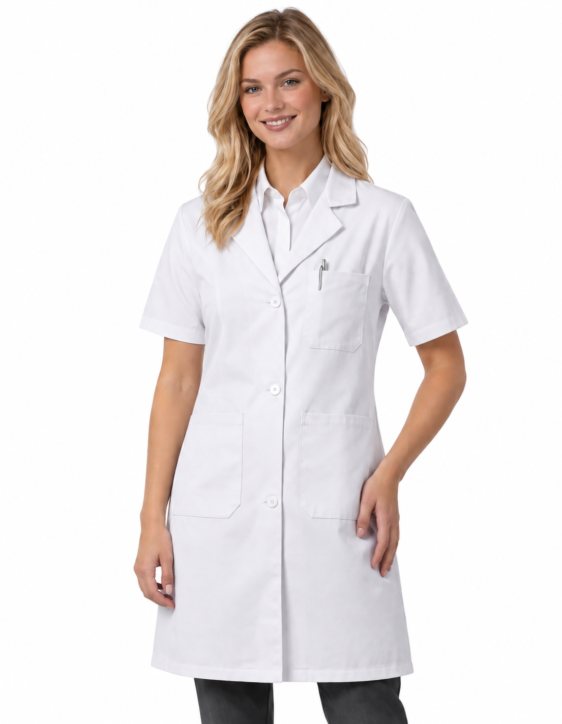 Labcoat HQ 31" Unisex Consultation Short Sleeve Lab Coat
