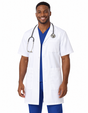 Labcoat HQ 40" Men's 5 Pocket Short Sleeve Lab Coat