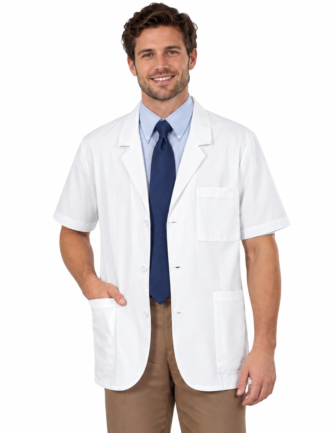 Labcoat HQ 30'' Men's Consultation Short Sleeve Lab Coat