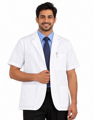 Labcoat HQ 30 Inch Men's Consultation Short Sleeve Lab Coat