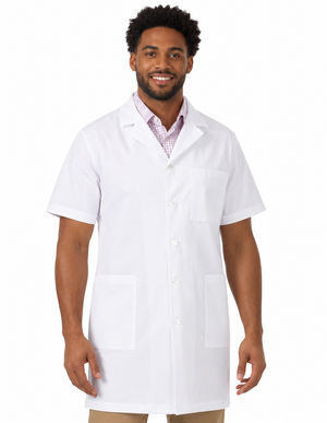 Labcoat HQ 38 Inch Men's Long Medical Short Sleeve Lab Coat