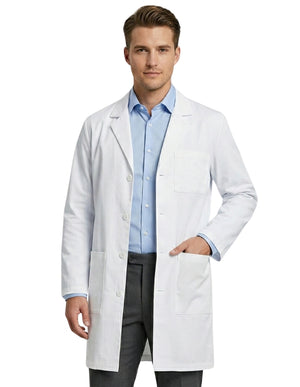 Labcoat HQ Men's 4-Button Staff-Length White Lab Coat