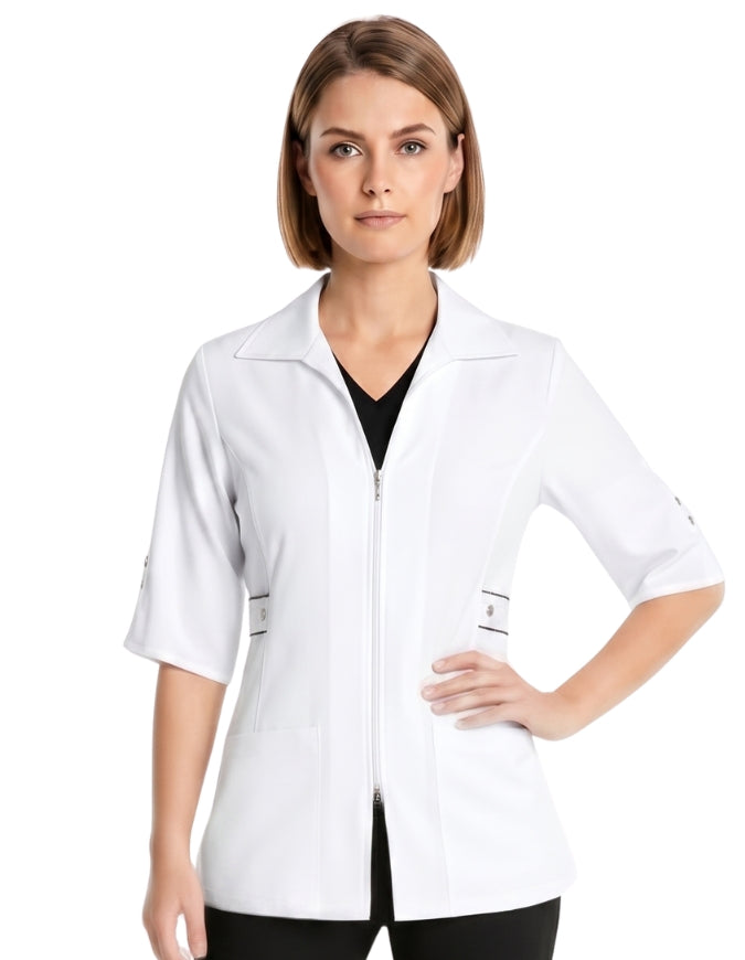 Labcoat HQ Women's Half Sleeve Contrast Trim Jacket