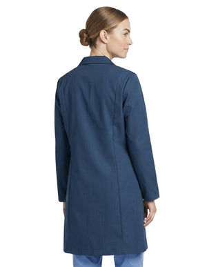 Labcoat HQ Women's Navy Blue Button-Front Lab Coat