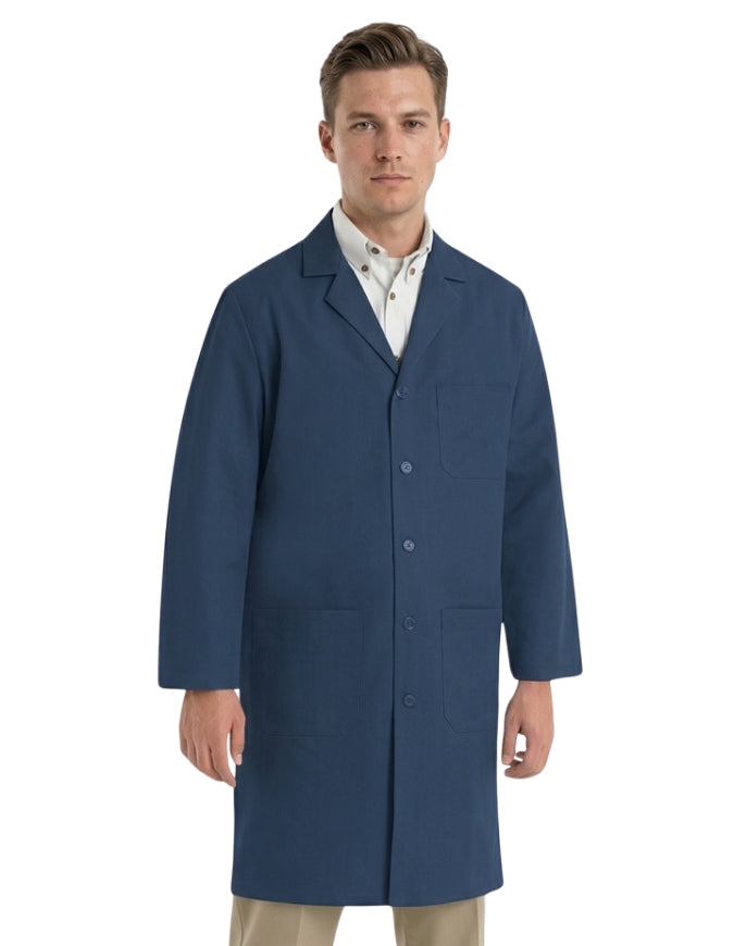 Labcoat HQ Men's Navy Blue Lab Coat with Exterior Pocket