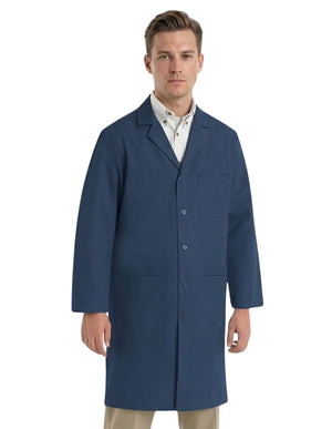 Labcoat HQ Men's Navy Blue Lab Coat with Exterior Pocket
