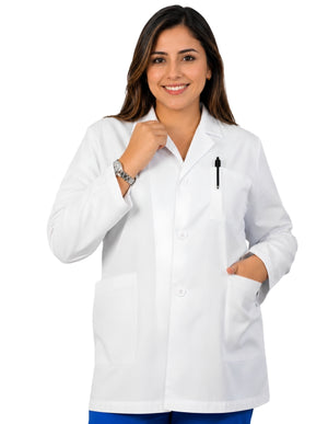 Labcoat HQ Unisex Three Pockets Cotton White Lab Coat