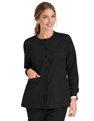 Labcoat HQ 4-Pocket Crewneck Snap-Front Scrub Jacket