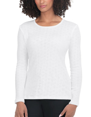 Koi Essentials Rohan Women's Heart Pointelle Long Sleeve Underscrub