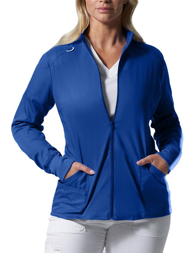 Shop Landau ProFlex LJ701 Women's Zip Front Mock Neck Scrub Jacket