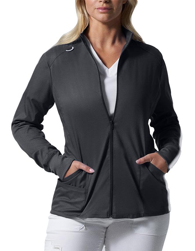 Shop Landau ProFlex LJ701 Women's Zip Front Mock Neck Scrub Jacket