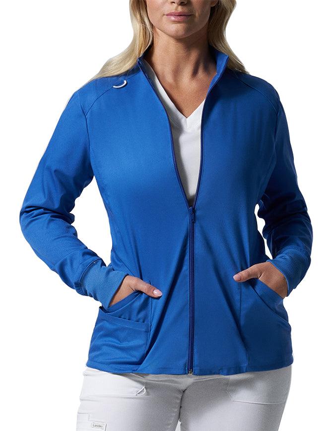 Shop Landau ProFlex LJ701 Women's Zip Front Mock Neck Scrub Jacket