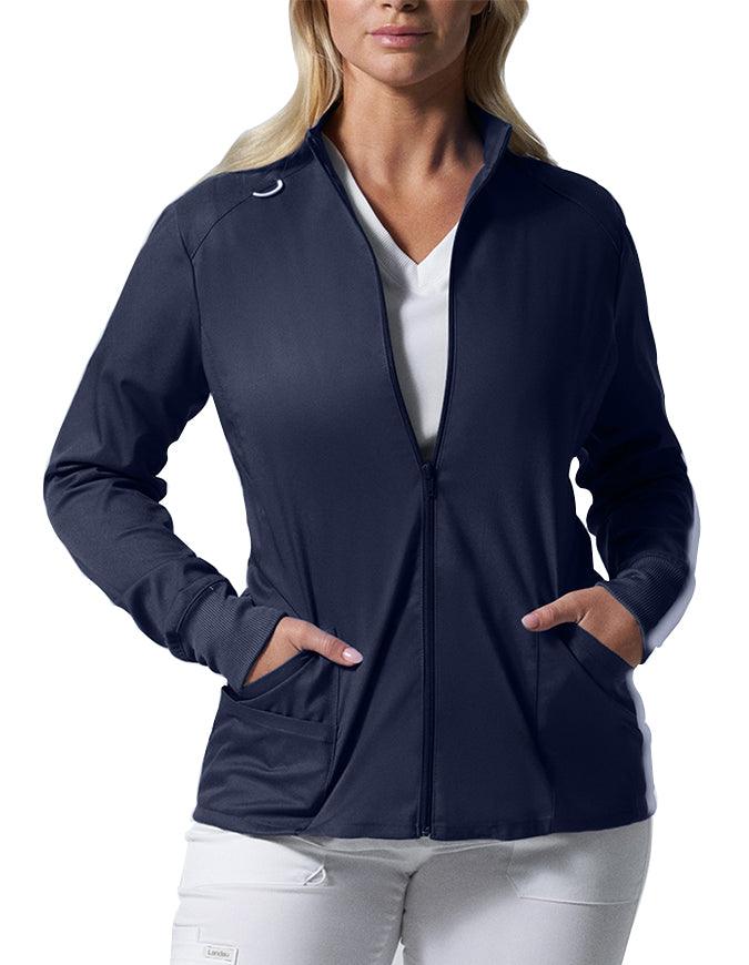 Shop Landau ProFlex LJ701 Women's Zip Front Mock Neck Scrub Jacket