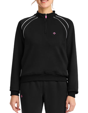 Med Couture Layers Women's 2-Pocket STRETCH Half Zip Scrub Jacket