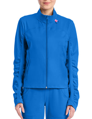 Med Couture Amp Knit Women's 2-Pocket STRETCH Zip Front Scrub Jacket