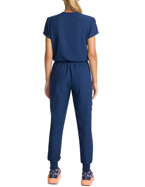 Med Couture Insight Women's 4-Pocket Zip Front Drawstring Scrub Jumpsuit