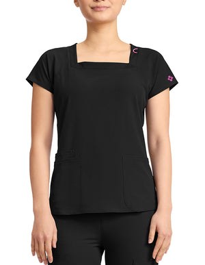 Med Couture Amp Women's 3-Pocket STRETCH Square Neck Scrub Top